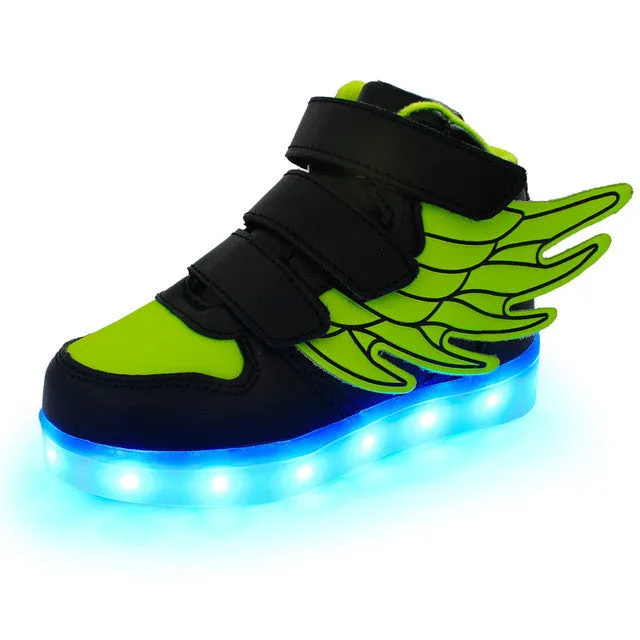 2017 Fashion LED luminous for kids children casual shoes glowing usb charging boys & girls sneaker with 7 colors light up new