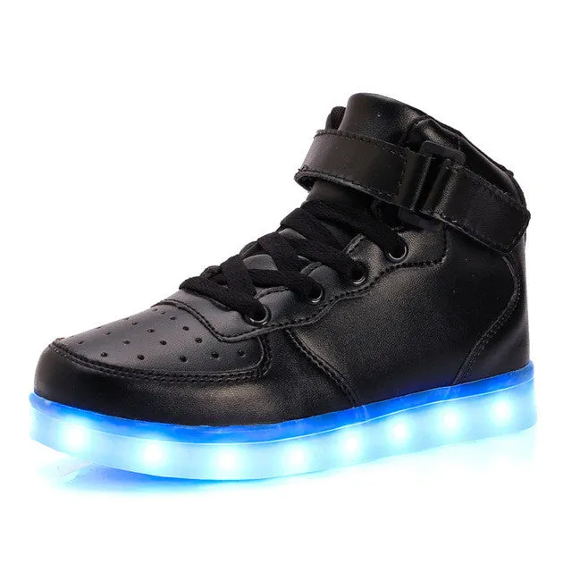 2017 Fashion LED luminous for kids children casual shoes glowing usb charging boys & girls sneaker with 7 colors light up new