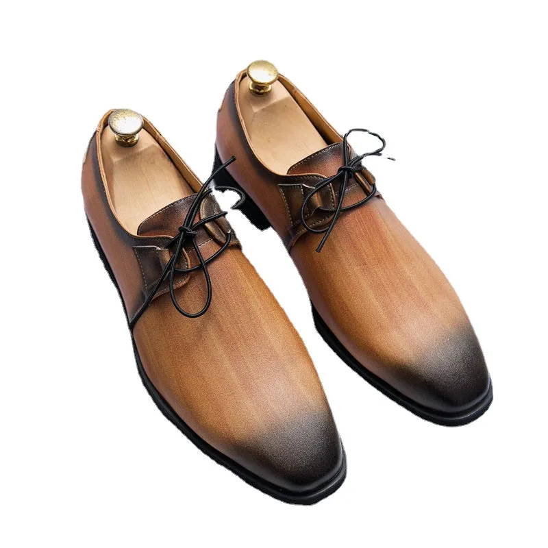 2024 Four Seasons Casual Men's Shoes 48 British Korean Youth Suit Brown Business Dress Large Size Men's Leather Shoes 47