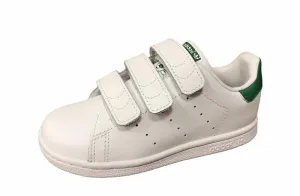 Adidas Original scarpa da bambino con strappo Stan Smith CF I BZ0520 bianco-verde