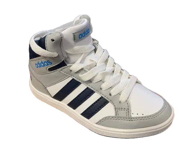 Adidas scarpa sneakers da ragazzo Hoops Mid B74657 bianco-grigio