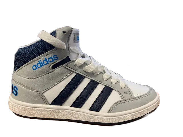 Adidas scarpa sneakers da ragazzo Hoops Mid B74657 bianco-grigio