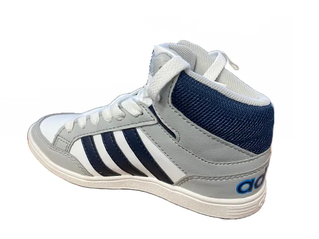 Adidas scarpa sneakers da ragazzo Hoops Mid B74657 bianco-grigio