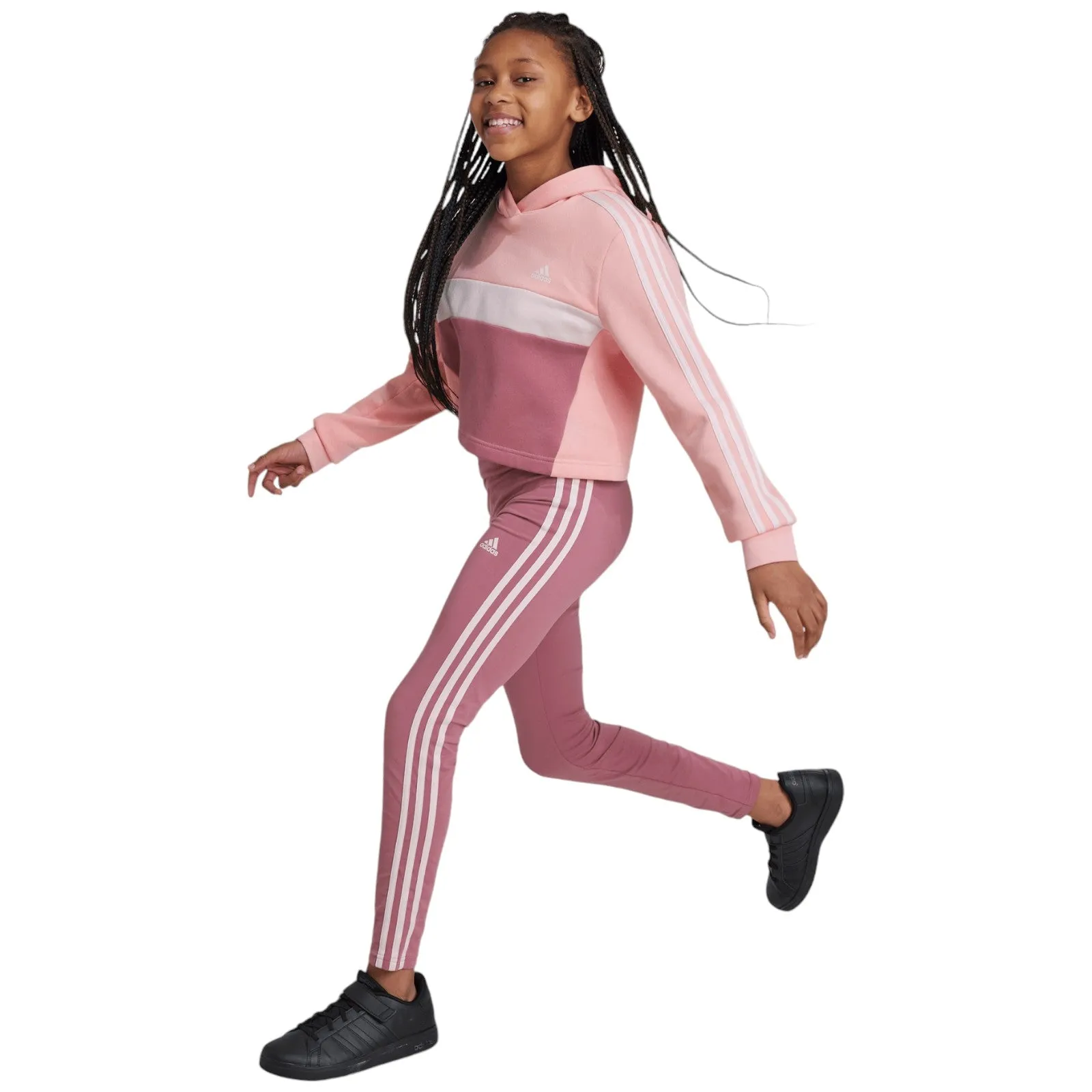 adidas Tiberio 3-Stripes Colorblock Girls Tracksuit