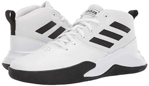 adidas Unisex OwnTheGame Wide Basketball Shoe, Black/White, 4.5 W US Big Kid