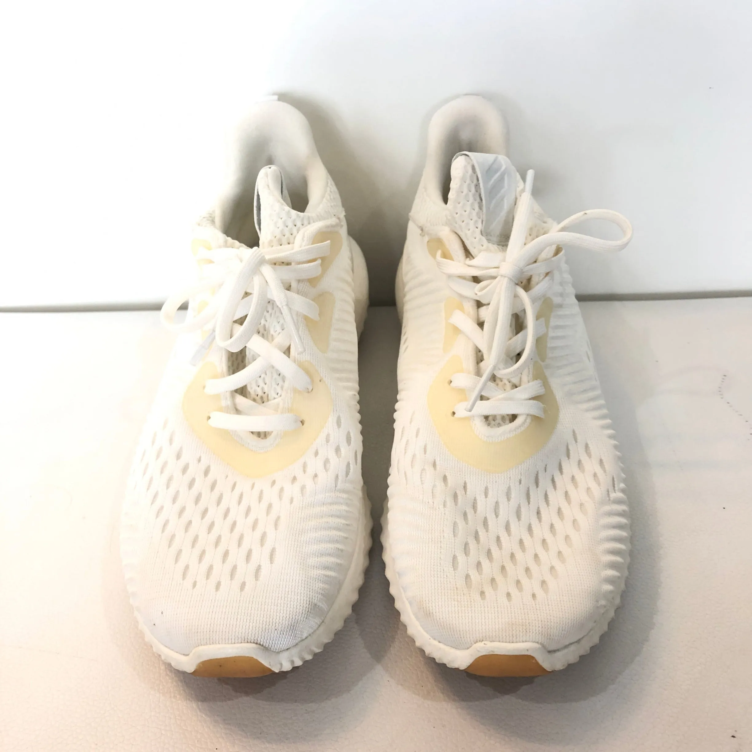 ADIDAS White Alphabounce EM Undye Running Sneakers Size 7.5