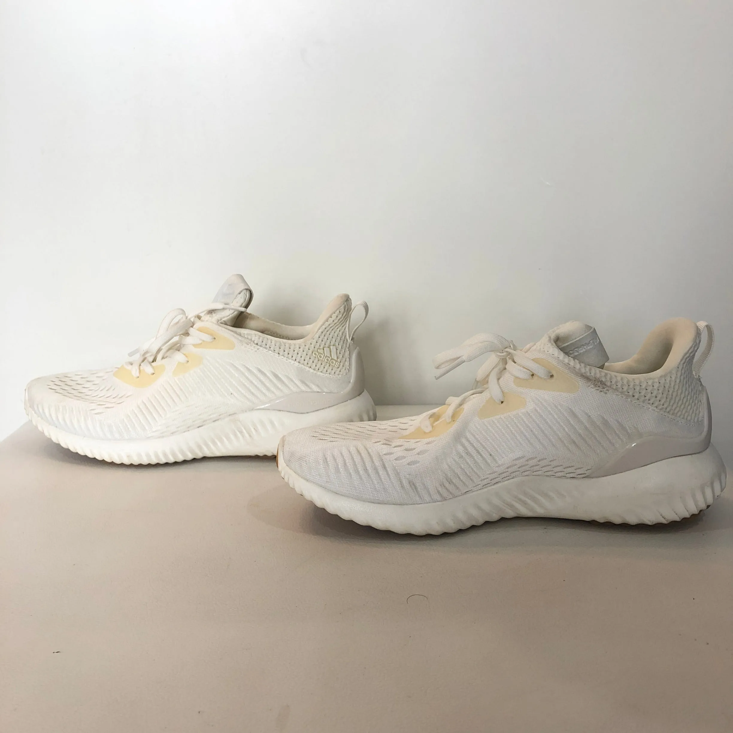 ADIDAS White Alphabounce EM Undye Running Sneakers Size 7.5