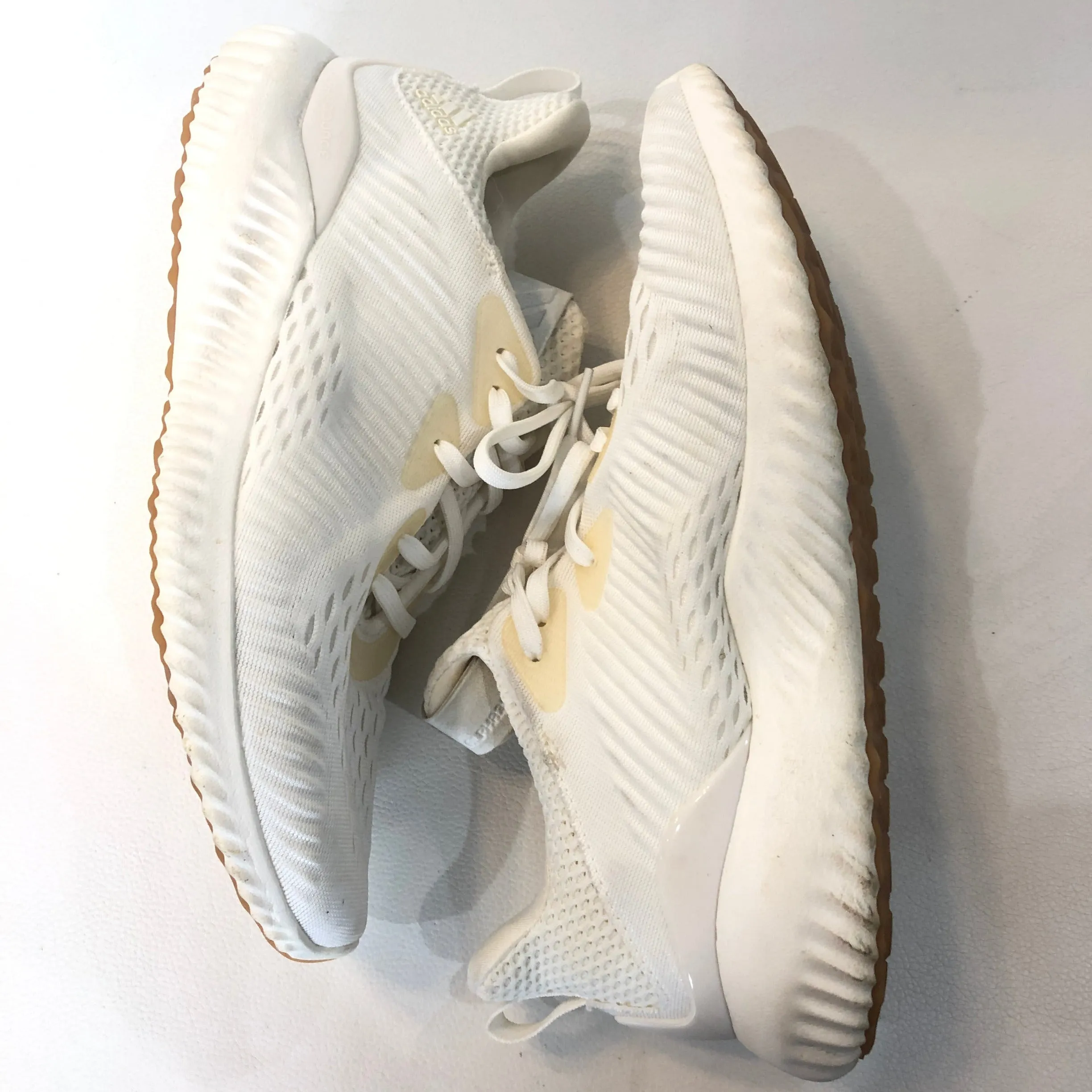 ADIDAS White Alphabounce EM Undye Running Sneakers Size 7.5