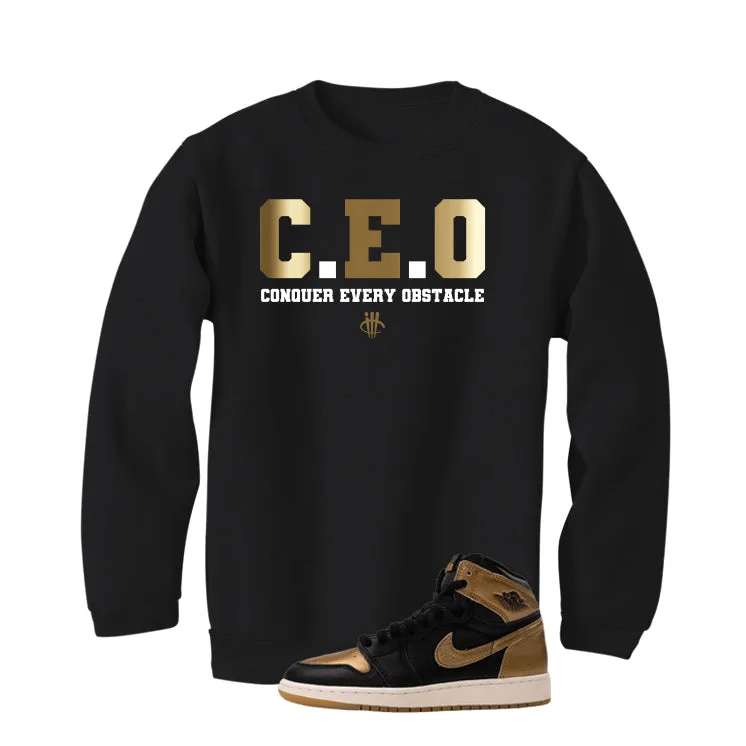 Air Jordan 1 High OG Metallic Gold Black T-Shirt (CEO)| illcurrency