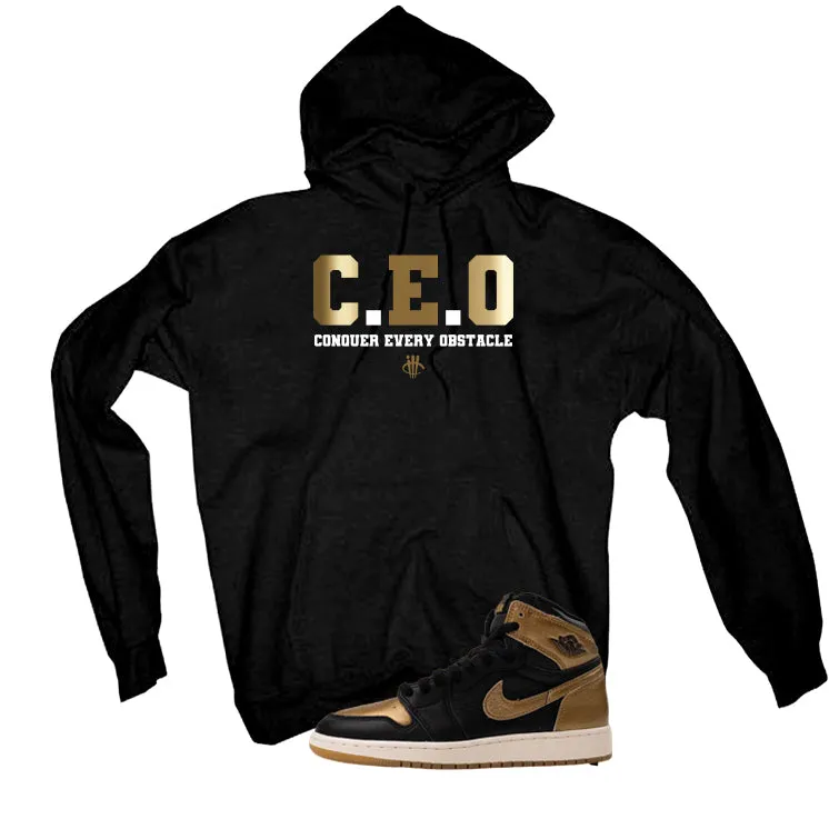 Air Jordan 1 High OG Metallic Gold Black T-Shirt (CEO)| illcurrency