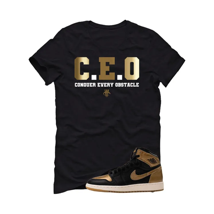 Air Jordan 1 High OG Metallic Gold Black T-Shirt (CEO)| illcurrency