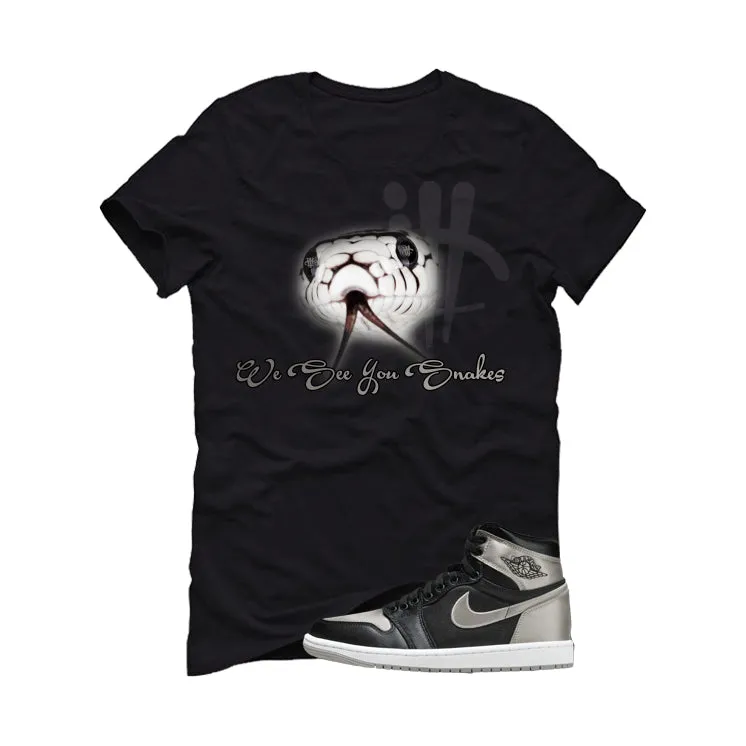 Air Jordan 1 High OG WMNS Satin Shadow Black T-Shirt (We See You Snakes)| illcurrency