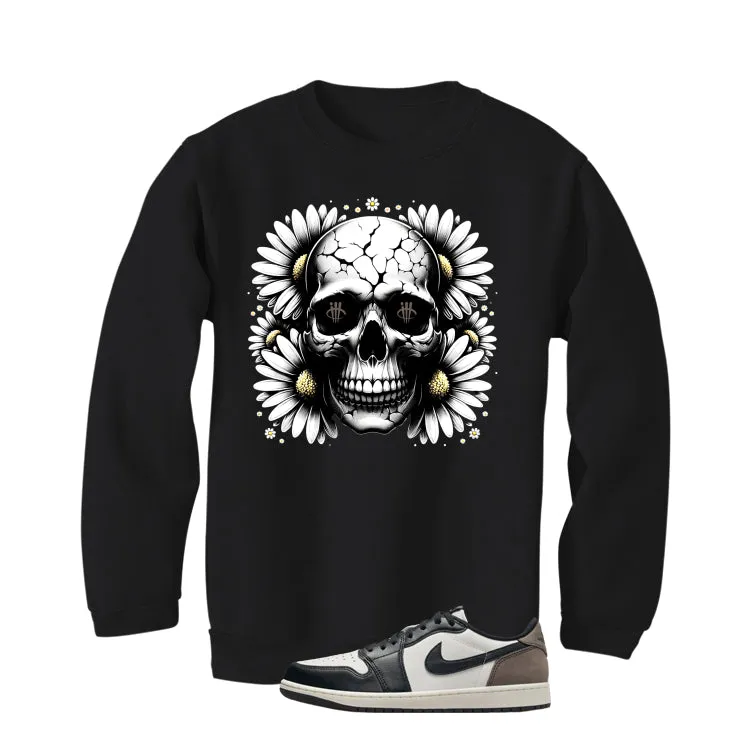 Air Jordan 1 Low OG Mocha Black T-Shirt (Flower Skull)| illcurrency