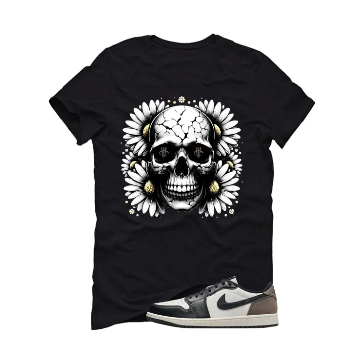 Air Jordan 1 Low OG Mocha Black T-Shirt (Flower Skull)| illcurrency