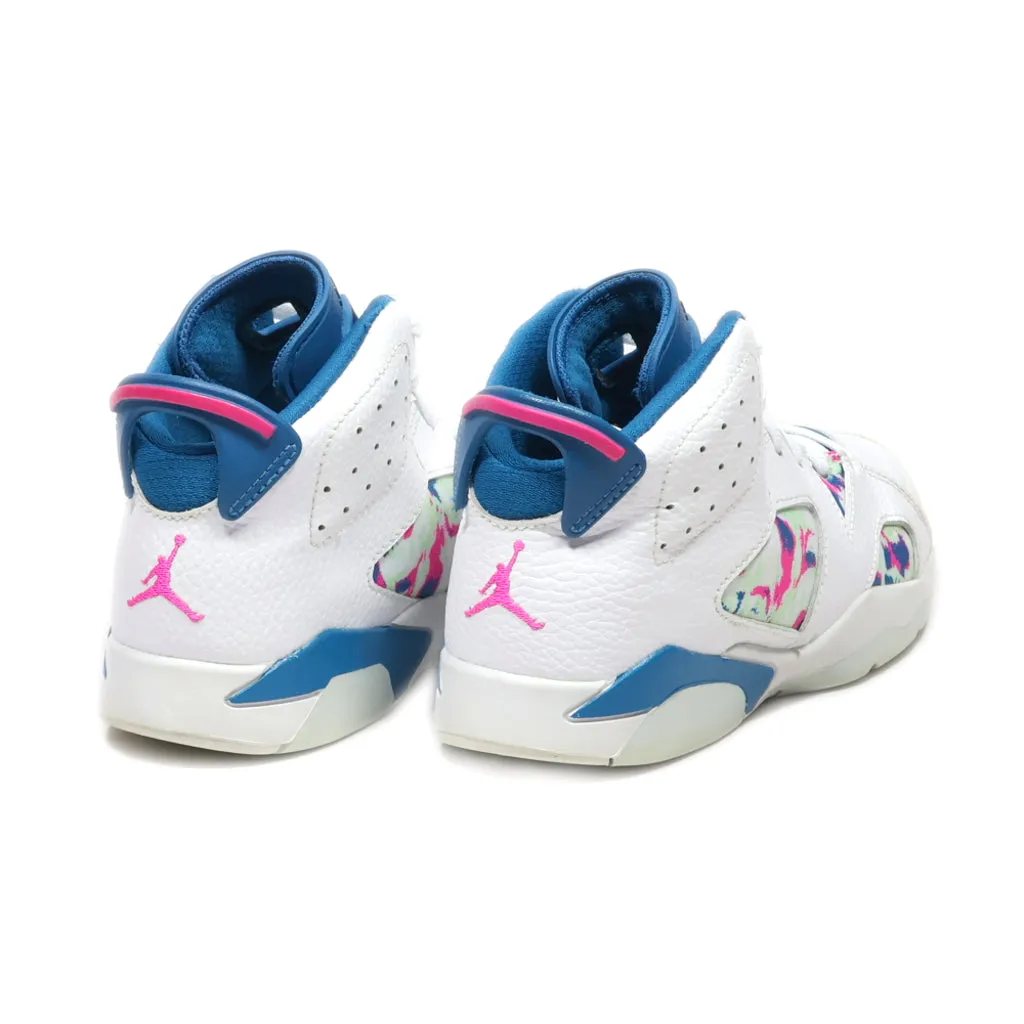 Air Jordan 6 Retro Ps Sneakers Leather White Colour For Kids