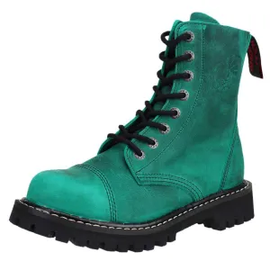 Angry Itch 8 Hole Green Leather Vintage Emerald Combat Ranger Boots Steel Toe