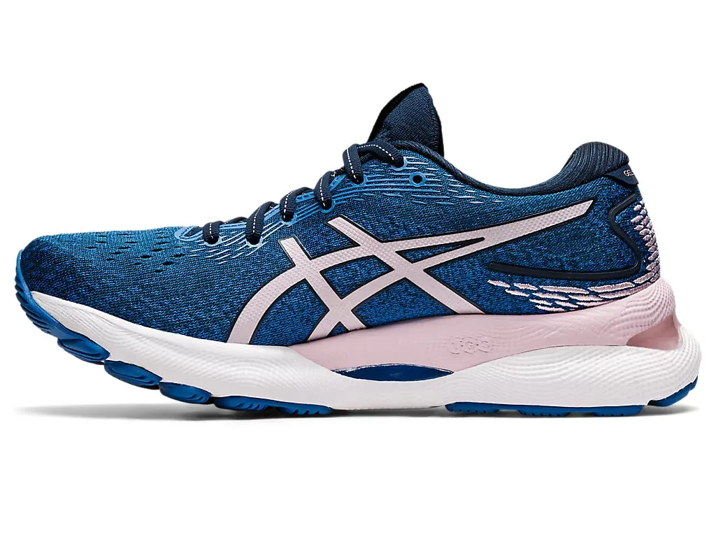 ASICS Women's GEL-NIMBUS 24 WIDE (French Blue/Barely Rose)