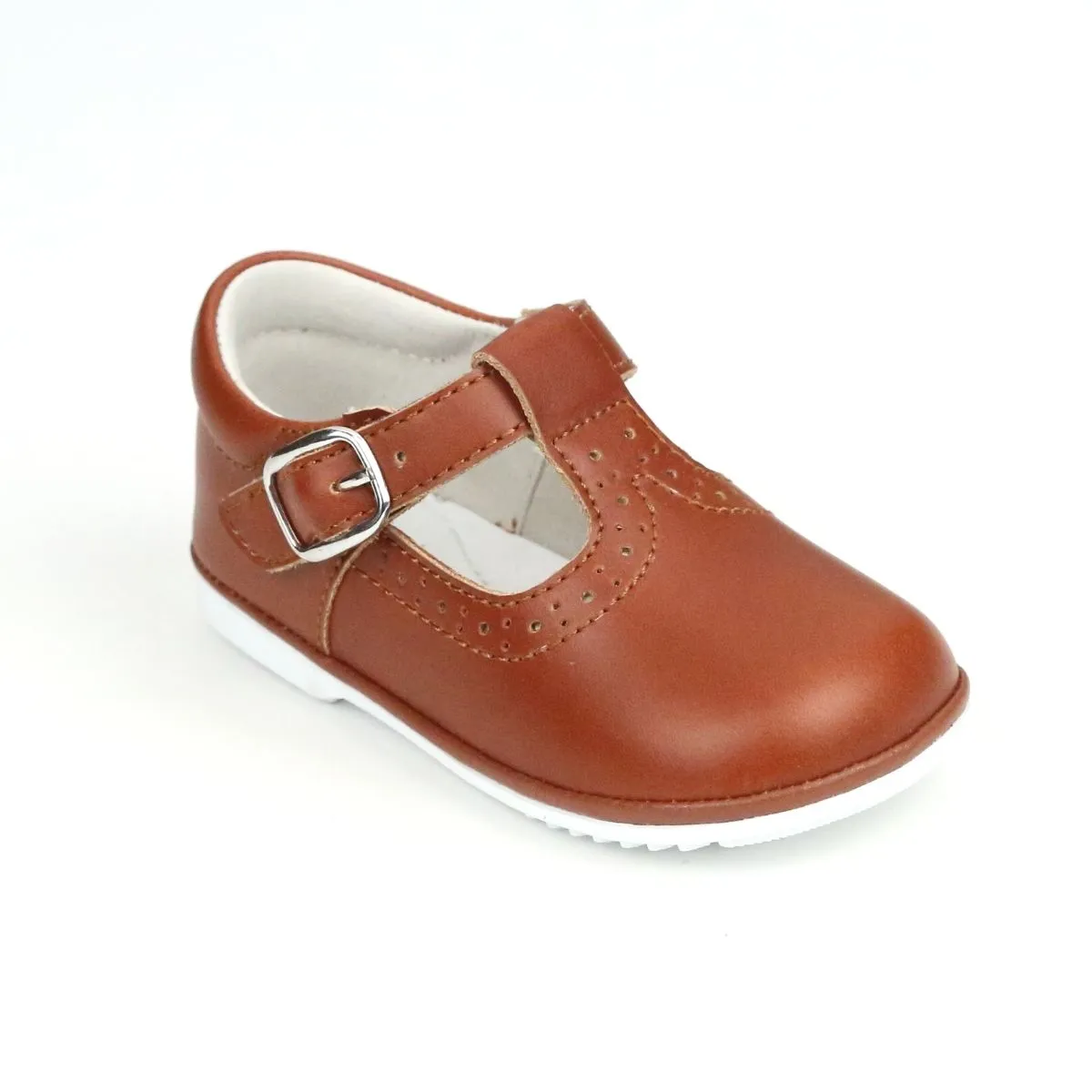 Baby Girls Gemma Waxed Leather T-Strap Mary Janes