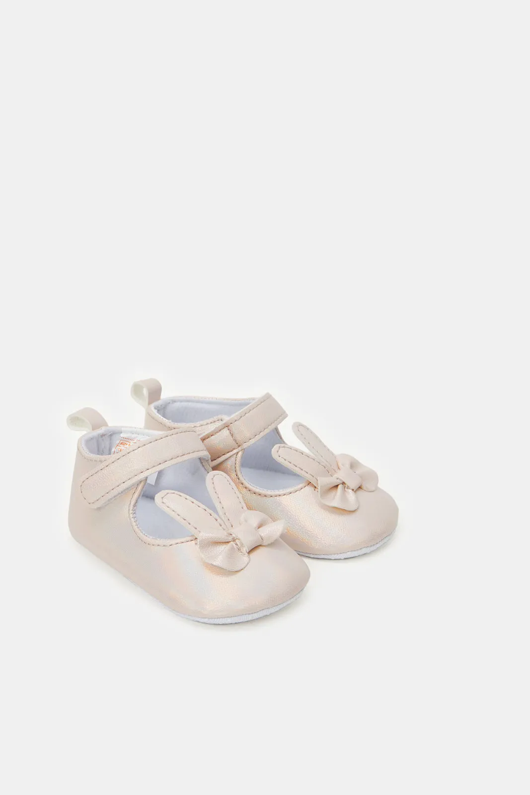 Baby Pink Bow Pram Shoes