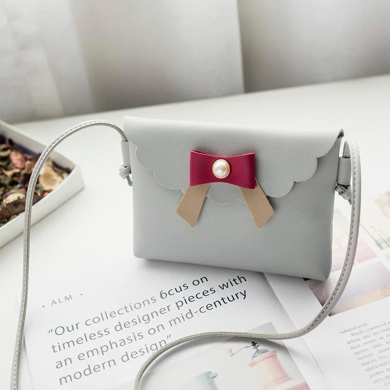 Bags 2024 Japanese and Korean new women's bags pearl bow casual small square bag hand-held shoulder crossbody mobile phone bag