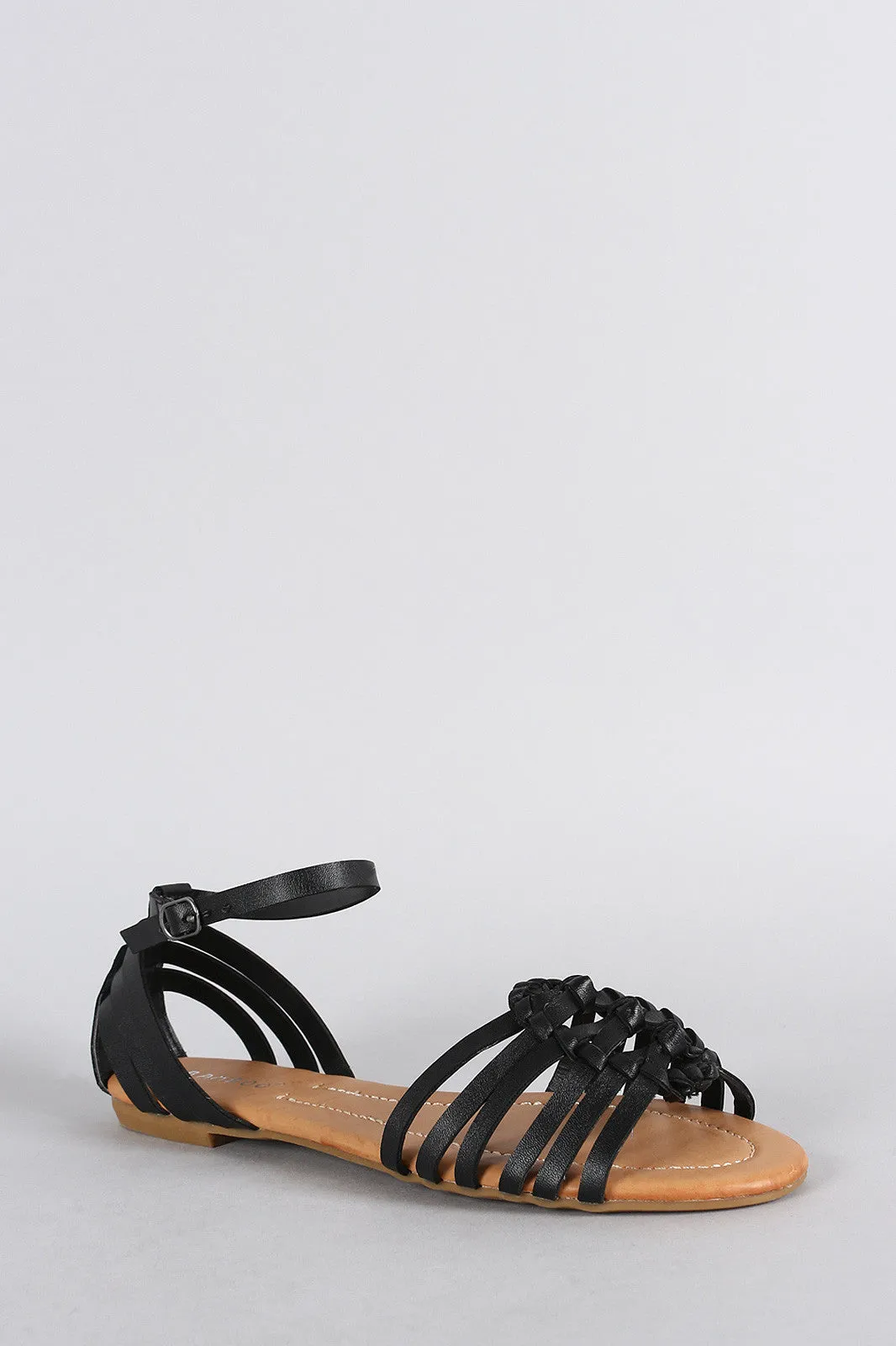 Bamboo Strappy Knotted Open Toe Fisherman Flat Sandal