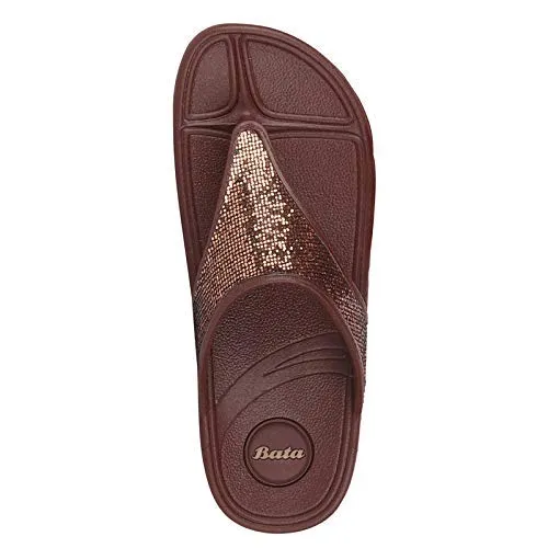 BATA womens Kafi Brown 3 UK Slipper 5724714