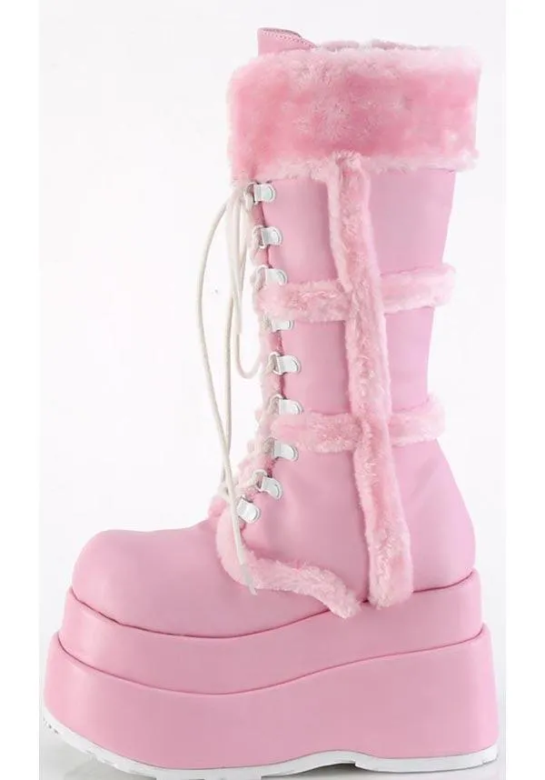 BEAR-202 [Baby Pink Vegan Leather] | PLATFORM BOOTS [PREORDER]