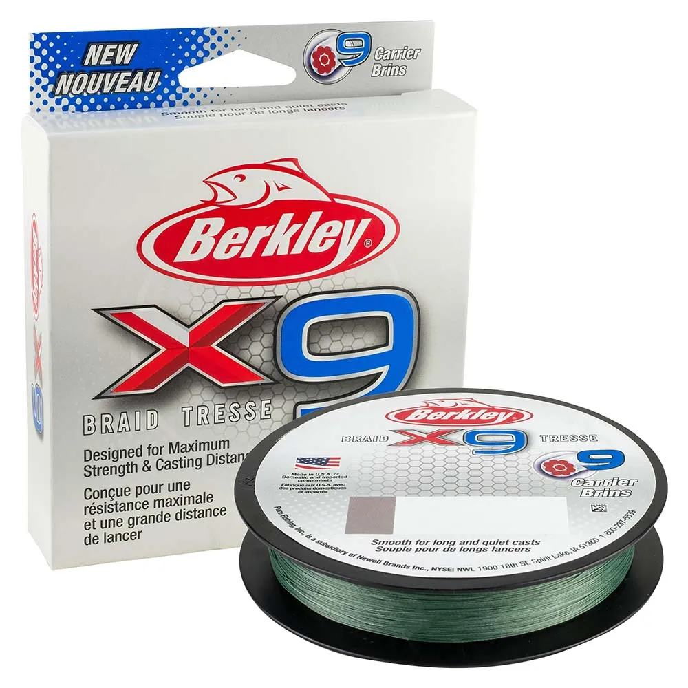 Berkley | X9 Low-Vis Green Braid | 10lb Test Strength | 328 yds Length | X9B33010-22 [1486824]