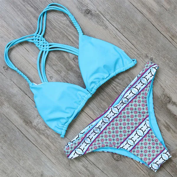 Bikini 2017 New Arrival Swimwear Women Bikini Set Cross Bandage Beach Bathing Suit Top Low Waist Swimsuit Push Up Brazilian Suit