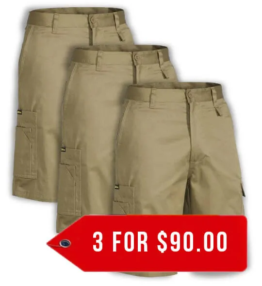 Bisley Cool Lightweight Utility Short-3 Pack-(BSH1999-1)