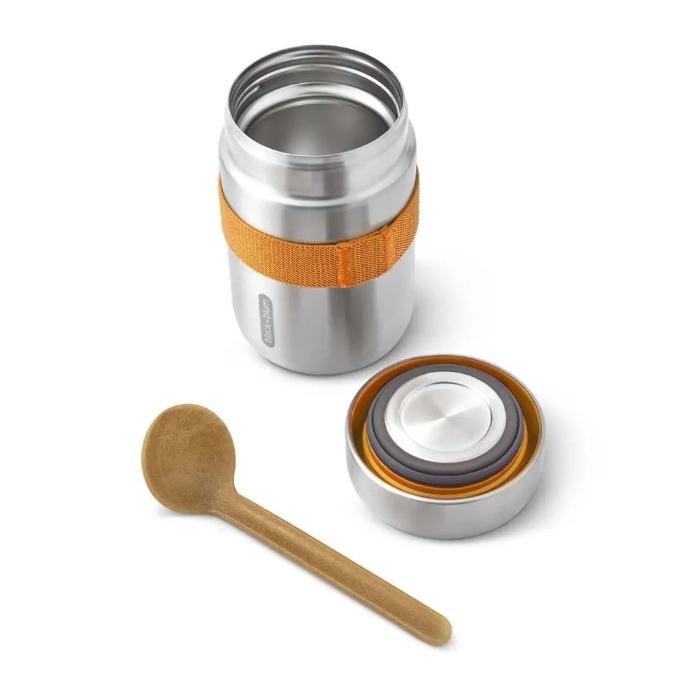 black blum Insulated Stainless Steel Food Flask with Spoon 400ml - Orange