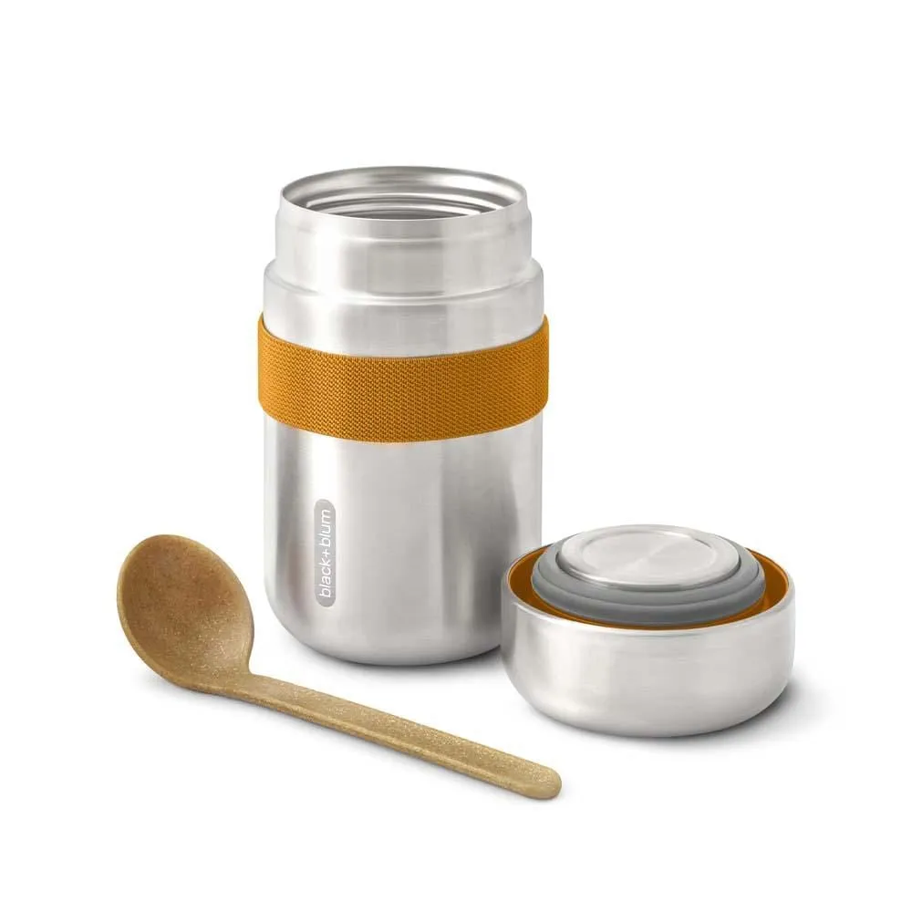 black blum Insulated Stainless Steel Food Flask with Spoon 400ml - Orange