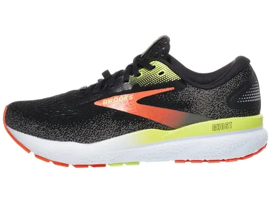 Brooks | Ghost 16 GTX | Men's | Black/Mandarin Red/Green