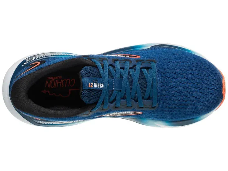 Brooks | Glycerin GTS 21 | Men's | Blue Opal/Black/Nasturtium