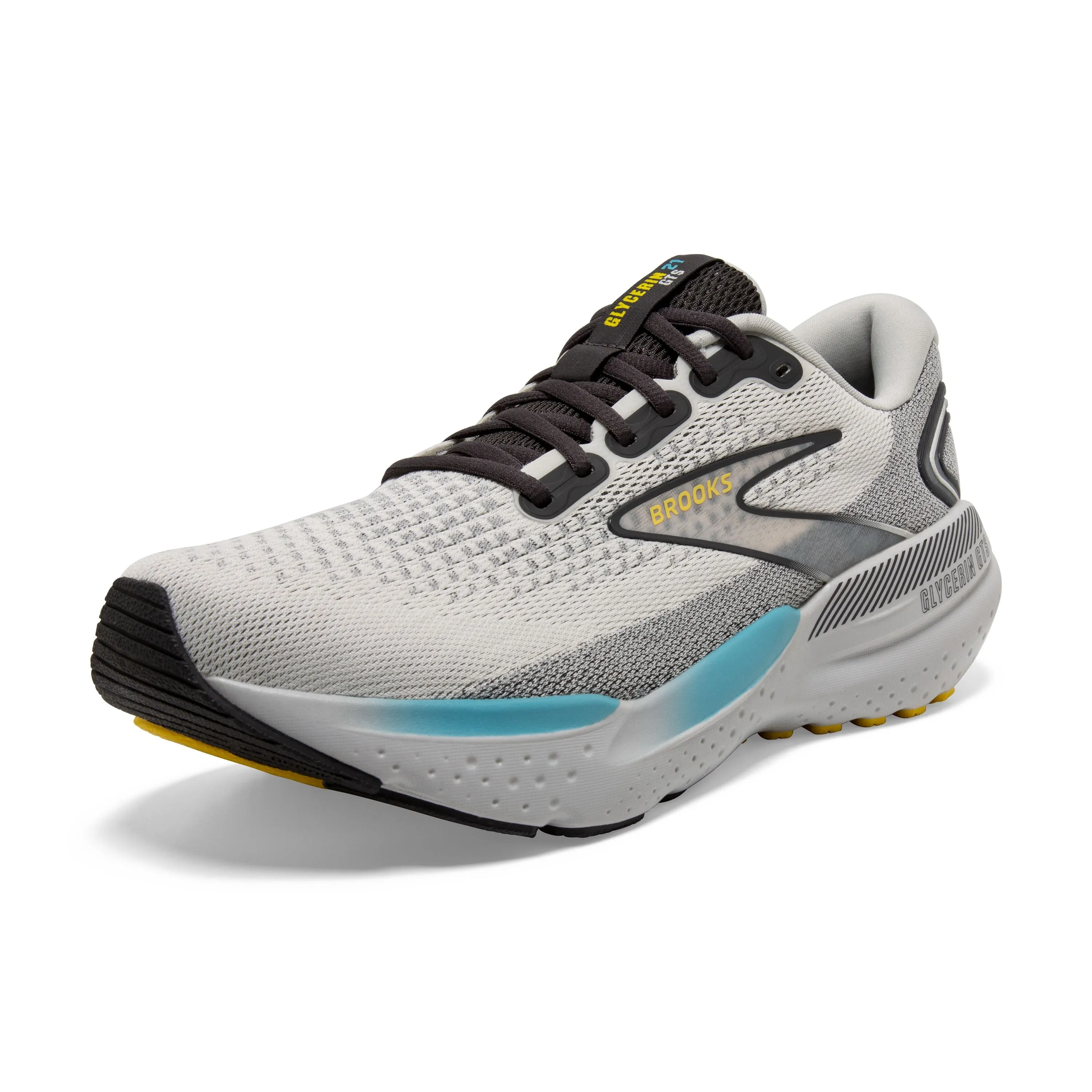 Brooks | Glycerin GTS 21 | Men's | Coconut/Forged Iron/Yellow