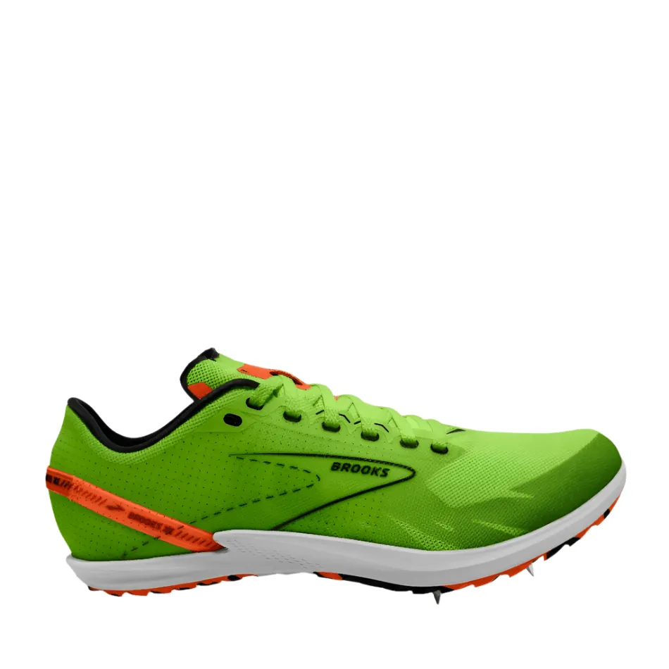 Brooks Unisex Draft XC Running Shoes Green Gecko/Red Orange/White AW24