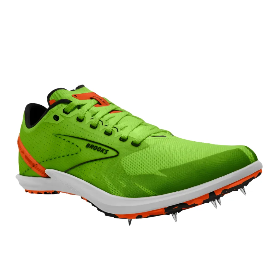 Brooks Unisex Draft XC Running Shoes Green Gecko/Red Orange/White AW24