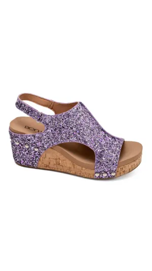 Carley Wedge by Corky’s - Lavender Glitter