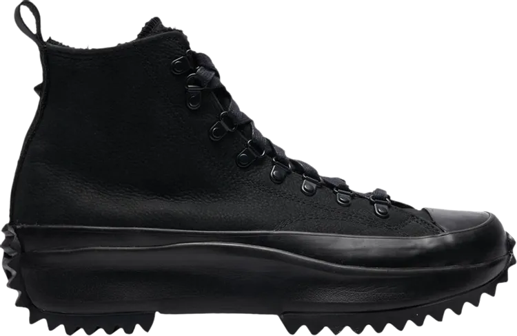 Converse Run Star Hike High Triple Black Sherpa Sneakers, black