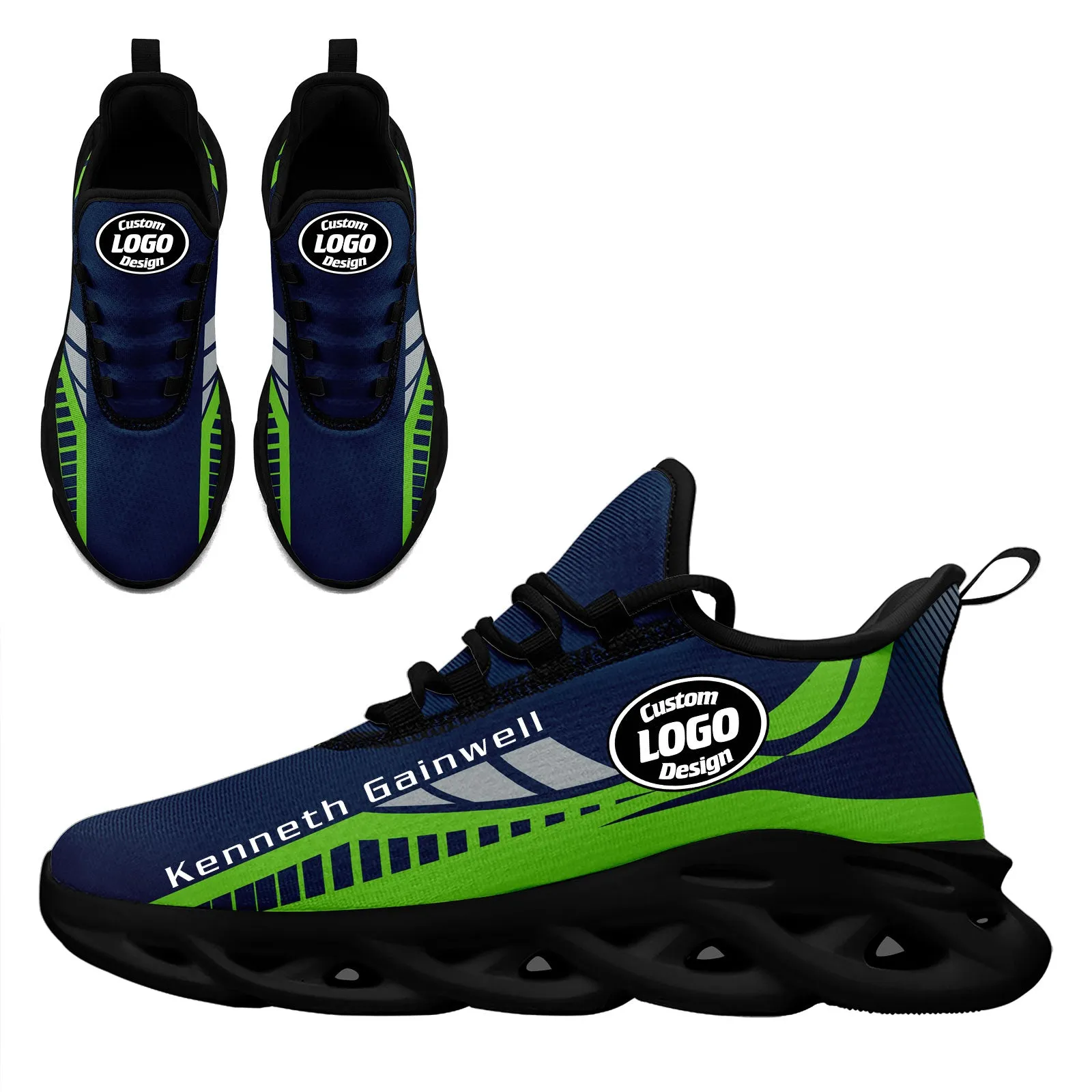 Custom Blue Green Seattle Maxsoul Shoes Personalized Sneaker FN003-D020325-27