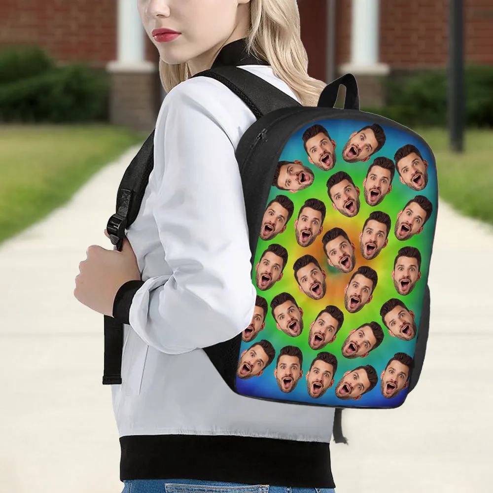 Custom Face Backpack Personalised Multicolor School Bag for Boys Girls