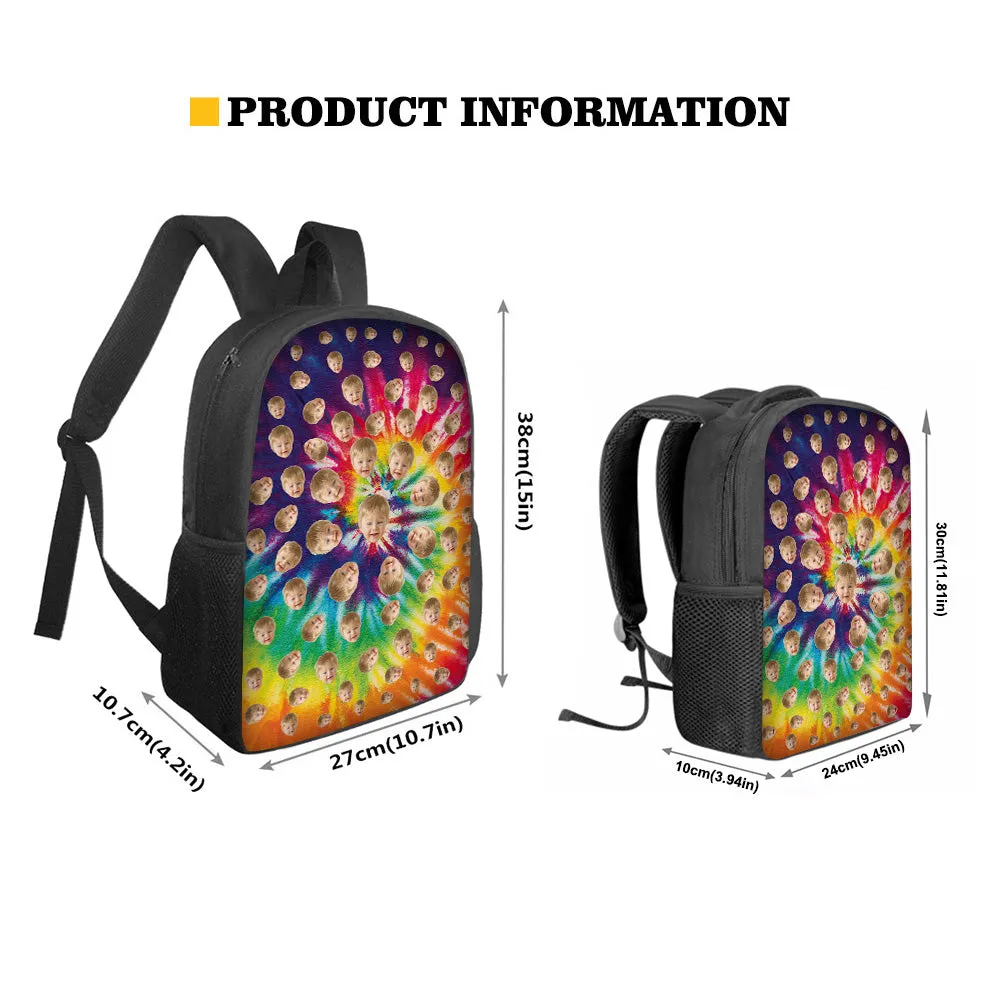 Custom Face Backpack Personalised Multicolor School Bag