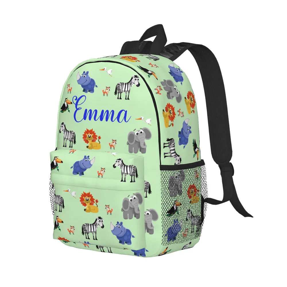 Custom Name Backpack Personalised Animal School Bag