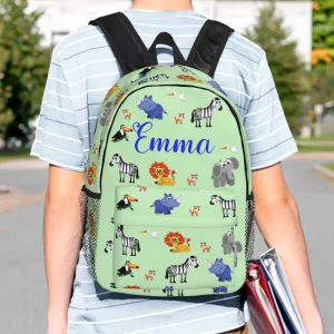 Custom Name Backpack Personalised Animal School Bag