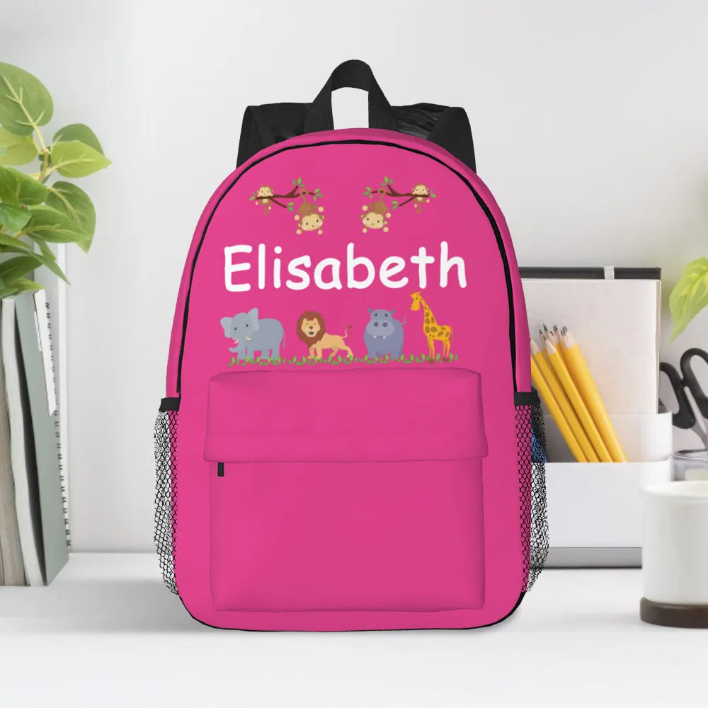 Custom Name Backpack Personalised Cute Animals School Bag for Kids