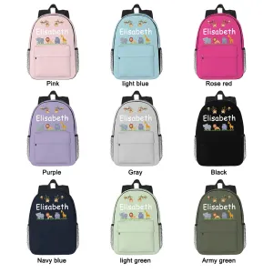 Custom Name Backpack Personalised Cute Animals School Bag for Kids