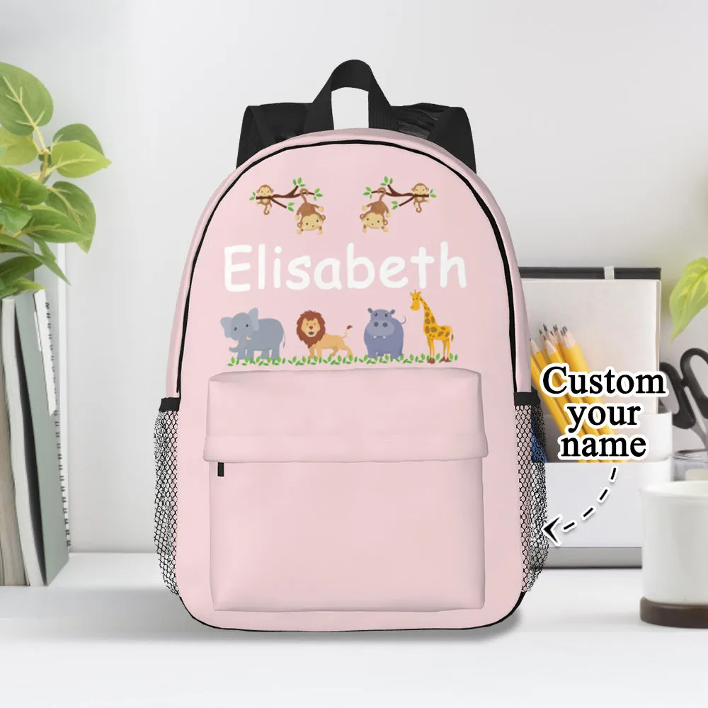 Custom Name Backpack Personalised Cute Animals School Bag for Kids