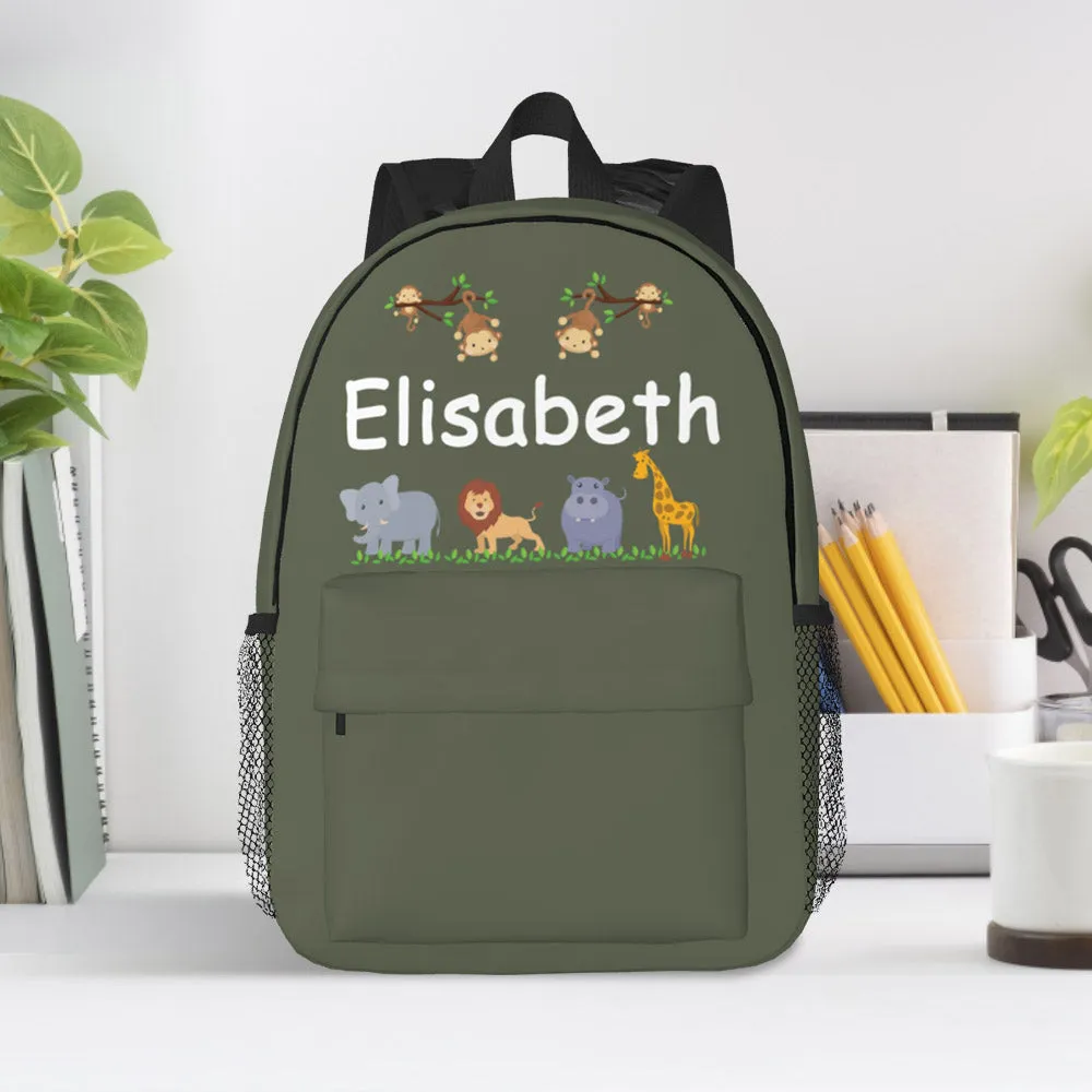 Custom Name Backpack Personalised Cute Animals School Bag for Kids