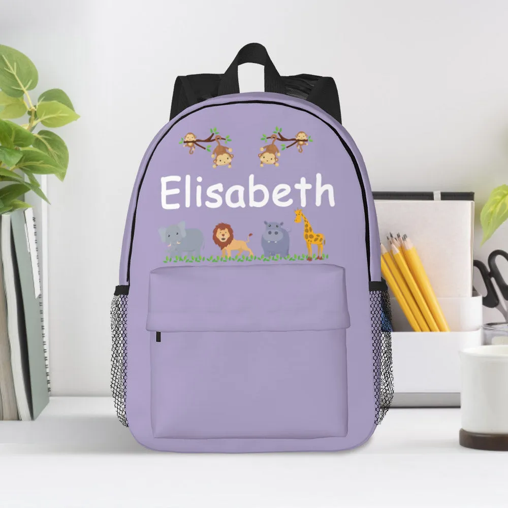 Custom Name Backpack Personalised Cute Animals School Bag for Kids