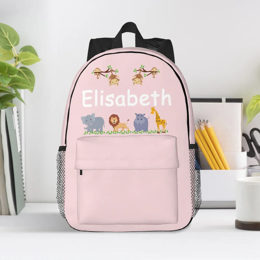 Custom Name Backpack Personalised Cute Animals School Bag for Kids